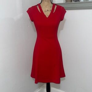 Roz & Ali Vibrant Red Cutout Mini Dress